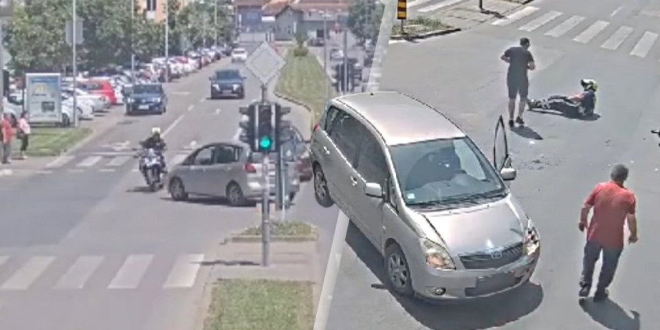 Uznemirujići snimak! Drogiran udario saobraćajnog policajca u Novom Sadu! (VIDEO)