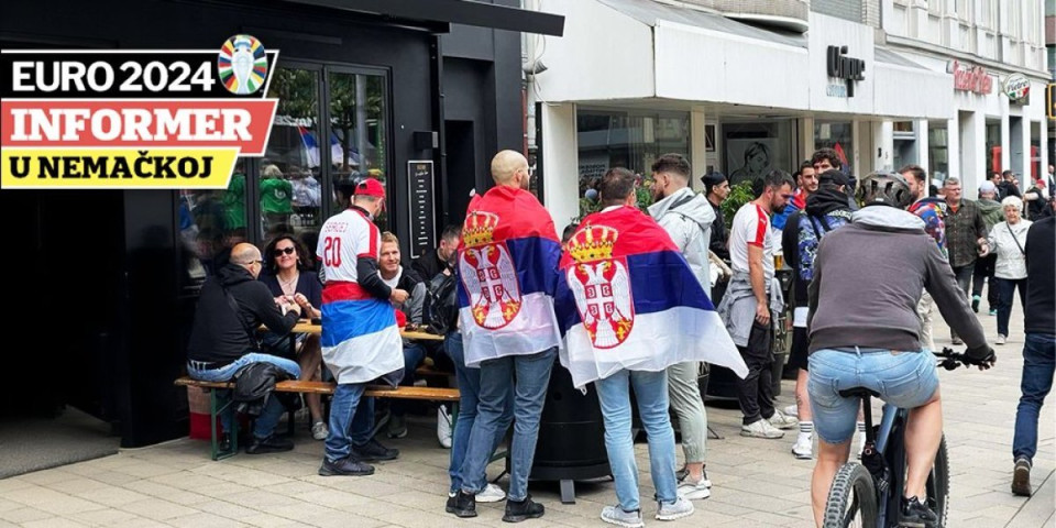 Grme Ceca i Džej! Srbi podigli na noge Gelzenkirhen, zastava Crne Gore i tri prsta (VIDEO/FOTO)