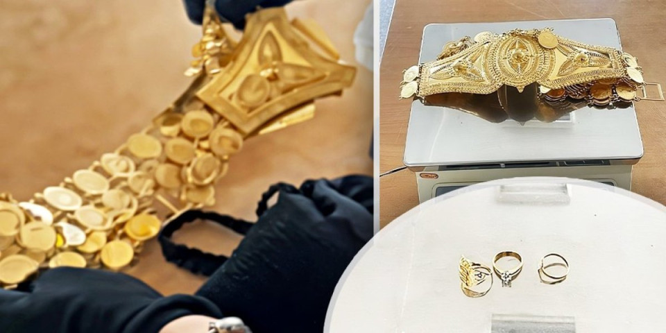 U torbici pronađen zlatni pojas vredan više hiljada evra: Zaplenjena veća količina zlata na Gradini