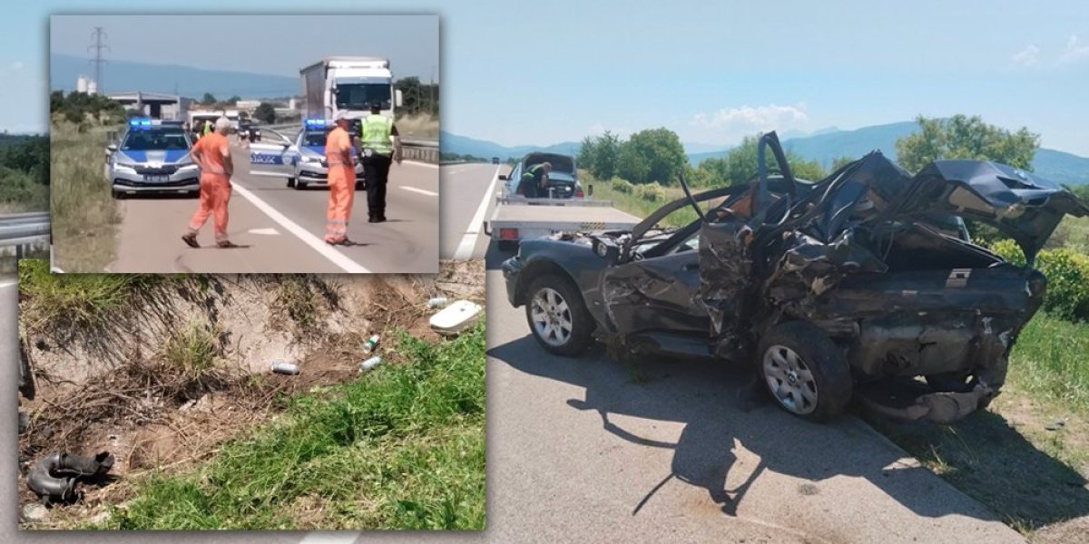 UŽAS! Automobil zgužvan telo vozača izvukli vatrgasci:  Sudar BMW  i džipa na putu Niš - Pirot (FOTO/VIDEO)