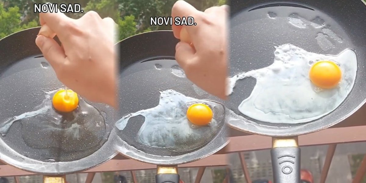 Jaje na oko ali na suncu! Snimak iz Novog Sada "zapalio"mreže: "Ma, zagrejao na ringli i izneo na terasu"