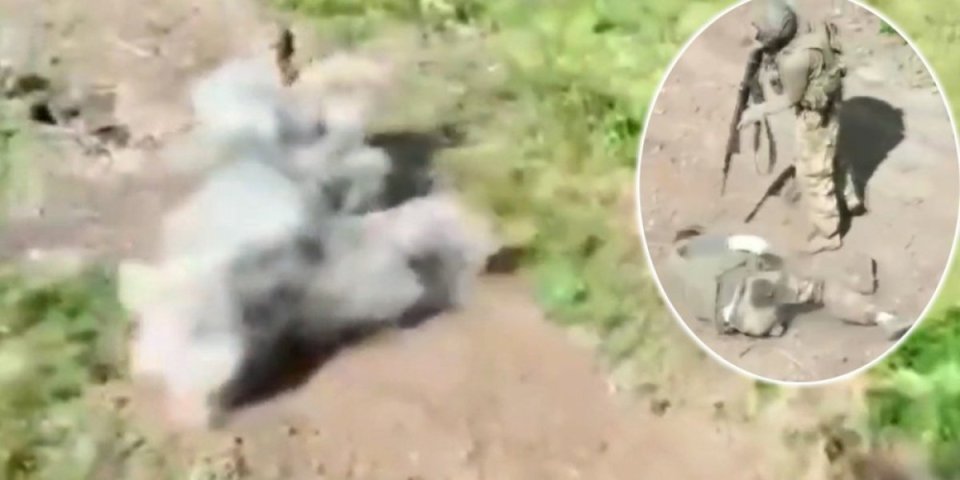 (UZNEMIRUJUĆE) Objavljen najstrašniji snimak iz Ukrajine! Ruskog vojnika pogodio dron, teško ranjen ležao na zemlji, a onda...
