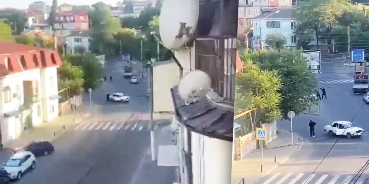 (VIDEO) Prvi snimak užasa u Rusiji! Teroristi nakon napada trče sa oružjem i pucaju na policiju!