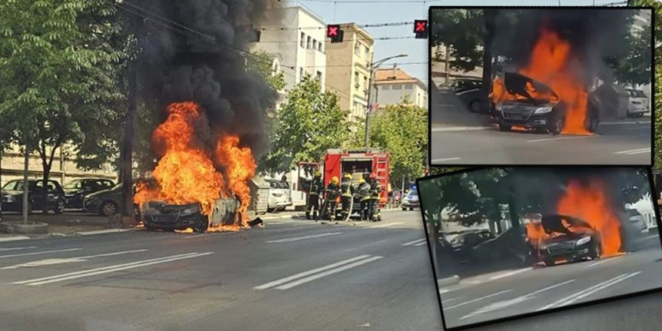 Evo čiji je automobil izgoreo u centru Beograda! Bio u vlasništvu jedne ambasade (FOTO/VIDEO)
