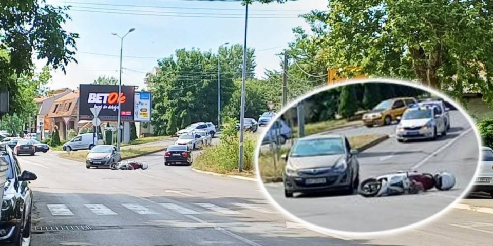 Oboren motociklista na Voždovcu! Hitno prevezen u Urgentni centar (FOTO)