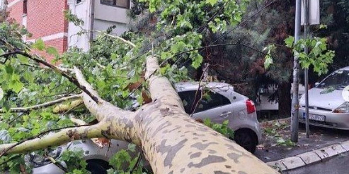 Potopljene ulice, zarobljeni automobili, porušeni krovovi... Snažno nevreme sručilo se na Beograd