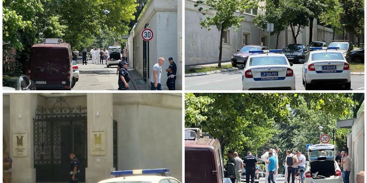 Prve fotografije ispred ambasade Izraela: Žandarm (34) pogođen samostrelom u vrat