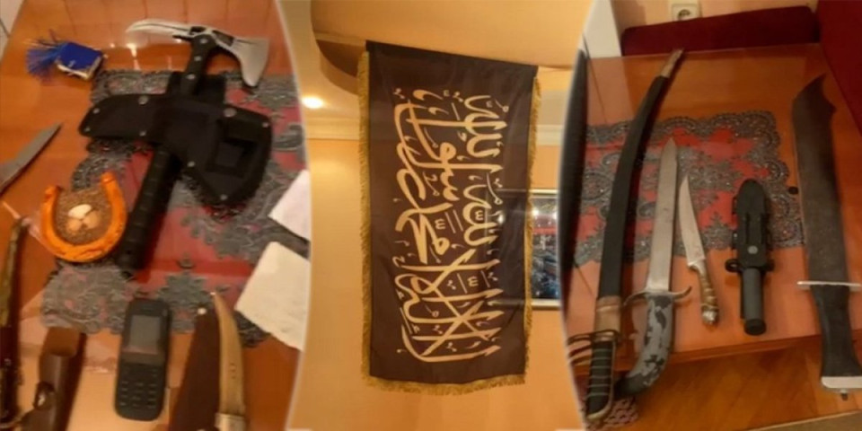 U stanu ekstremiste pronađene sablje i zastave Islamske države! Vehabija iz Novog Pazara bio naoružan do zuba! (FOTO, VIDEO)