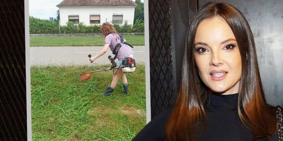 Slavica Ćukteraš kosila grmlje pored puta: Pevačica "zasula rukave", pa trimovala travu u vrućim pantalonicama (VIDEO)