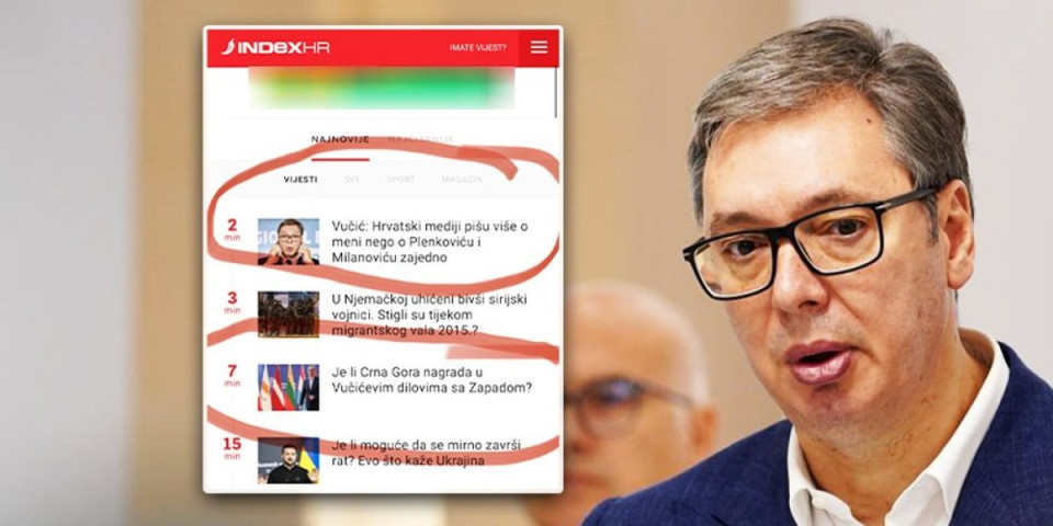 Ustaški "Index" potvrdio Vučićeve reči! Za manje od sat preneli sve što je srpski predsednik rekao! (FOTO)