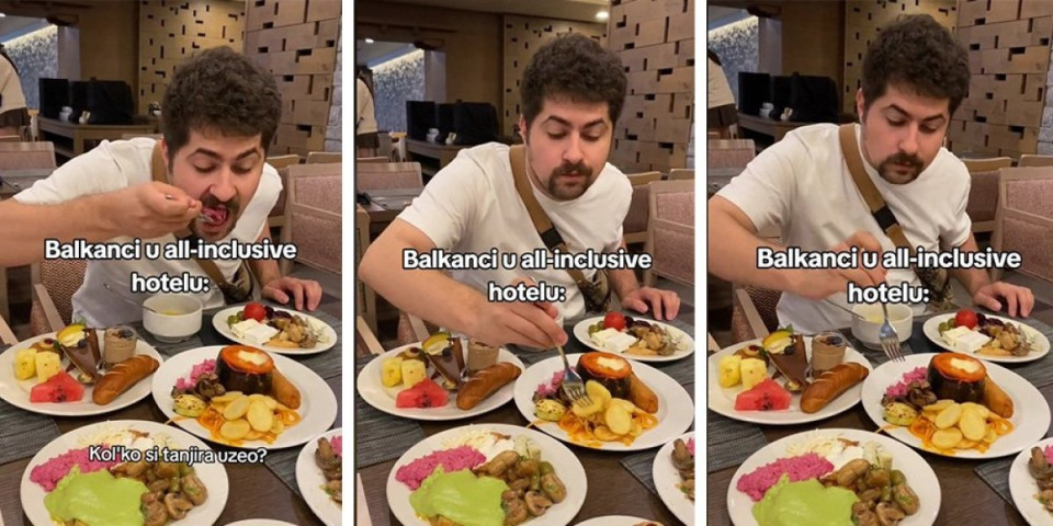 "Daj svega, i to troduplo!" Nikola pokazao kako se Balkanci ponašaju u all inkluziv hotelima: Ispred njega sedam tanjira!