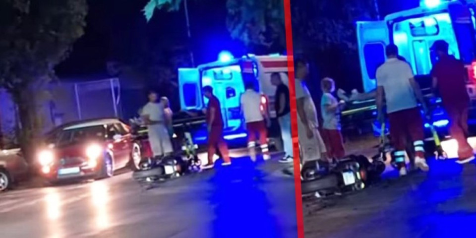 Oboren motociklista u Kikindi! Hitna pomoć ga prevezla u bolnicu (VIDEO)