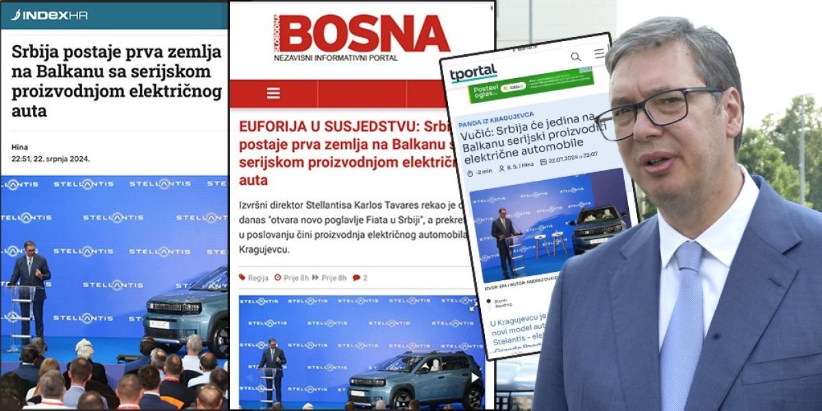 Mediji u regionu odaju priznanje! Srbija će pod vođstvom Vučića prva na Balkanu imati serijsku proizvodnju električnih automobila!