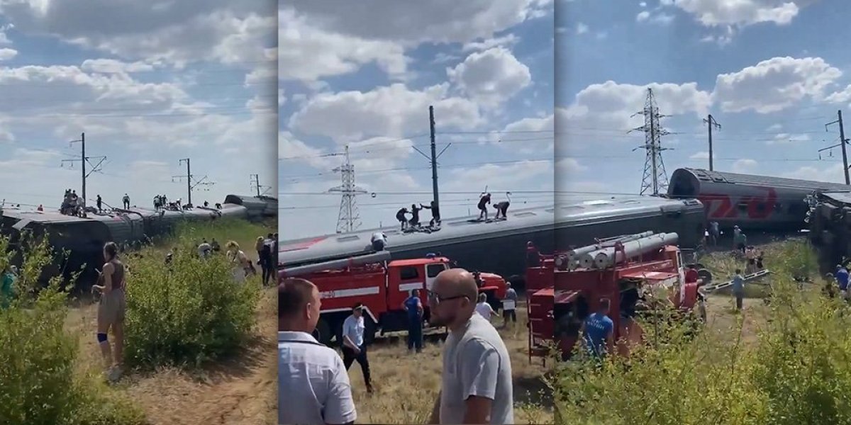 (VIDEO) Horor u Rusiji! Prevrnuo se voz sa 1.000 putnika! Stotine povređenih, sudario se sa kamionom i izleteo iz šina!
