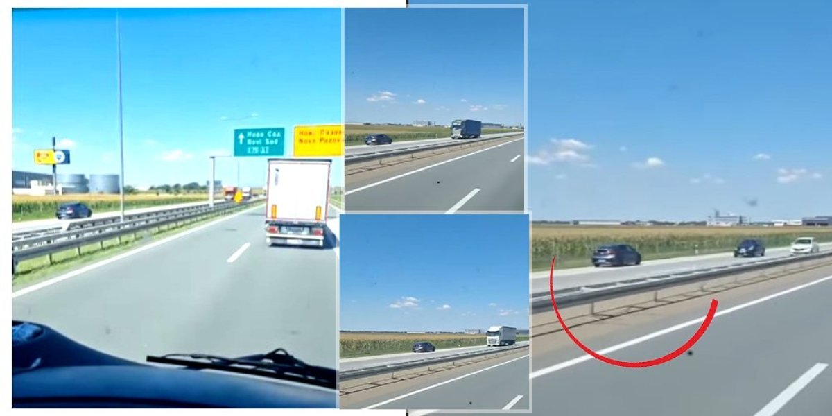Punim gasom u kontra smeru na autoputu! Snimak divljačke vožnje šokirao Srbiju