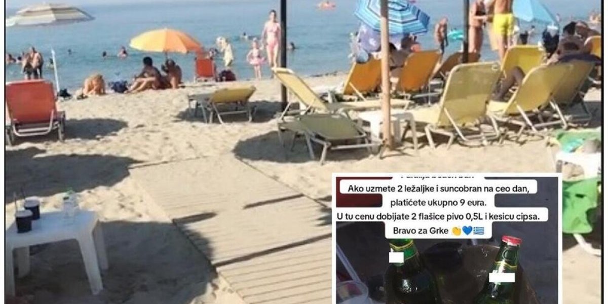 Srbi otkrili povoljan bar na plaži u Grčkoj: Dve ležaljke i suncobran na ceo dan i plus sve ovo za 9 evra! (VIDEO)