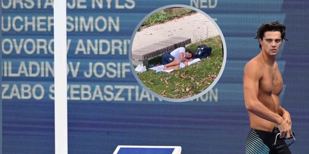 Trava udobnija od kartonskog kreveta! Zgodni olimpijac spava u parku, ljudi prolaze i ne veruju šta vide! (VIDEO)