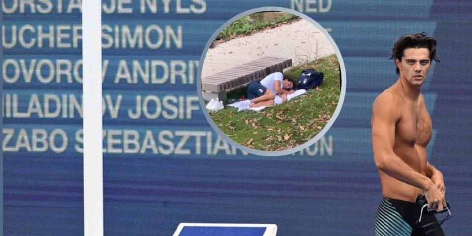 Trava udobnija od kartonskog kreveta! Zgodni olimpijac spava u parku, ljudi prolaze i ne veruju šta vide! (VIDEO)