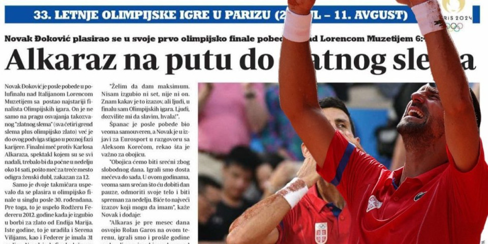BOLESNICI BOLESNI! Tajkunski Danas tuguje nakon pobede Đokovića i osvojenog zlata za Srbiju! (FOTO)