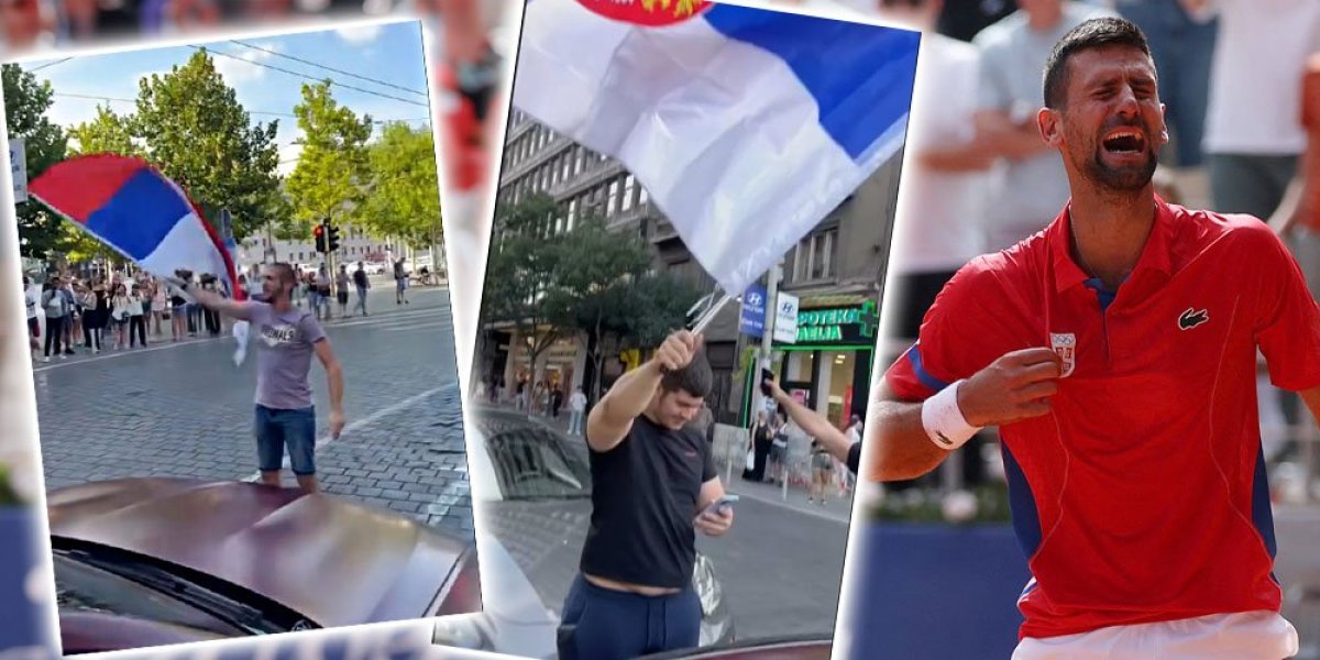 PEVAJ SRBIJO! Na Trgu republike slavlje zbog Đokovića - vijore se srpske zastave, zaustavljen saobraćaj (VIDEO)