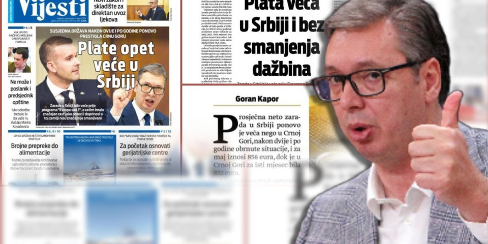 E, za ovo vam je stvarno Vučić kriv! Prosečna neto zarada u Srbiji ponovo je veća nego u Crnoj Gori!