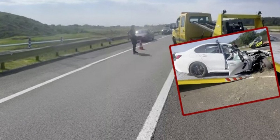 Ovako izgleda BMW nakon udesa kod Mihajlovca! Poginula žena, šteta totalna (VIDEO)