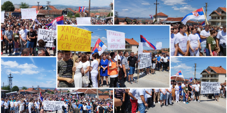 HAPSE JER SMO SRBI! NEMA PREDAJE! Protest u Pasjanu zbog Kurtijevog zuluma!