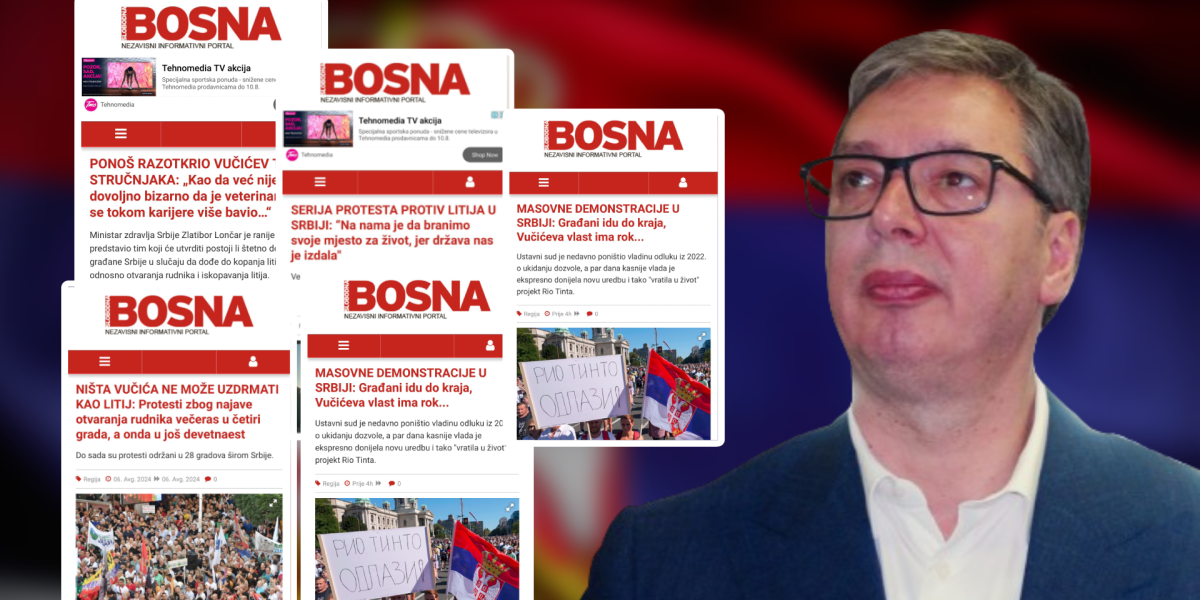 Pet tekstova za 24 sata! Islamistička "Slobodna Bosna" u žestokoj kampanji: Plaše se srpskog litijuma, pa lažima podržavaju opoziciju da sruši Vučića!