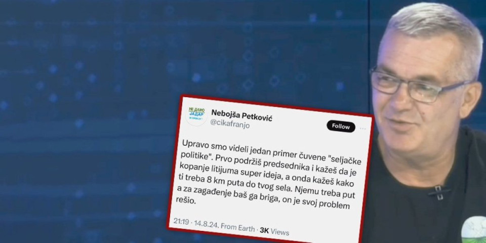 Sram te bilo, Petkoviću! Prodao zemlju Rio Tintu, a sada ponižava srpske domaćine i sprda se sa njihovim mukama: "To je seljačka politika"