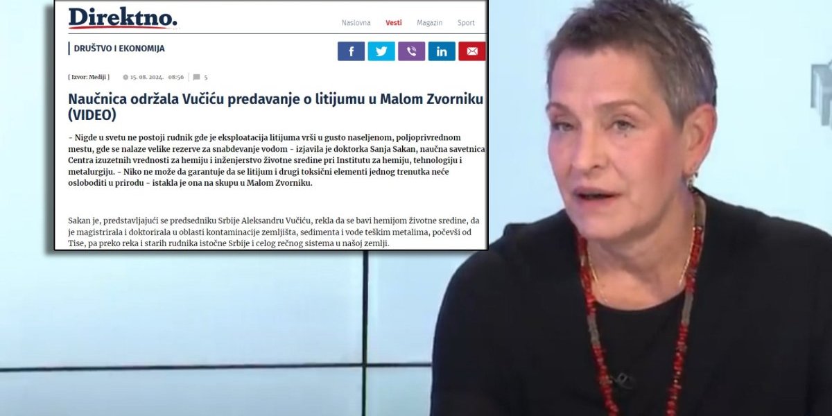 Tema litijuma nije rijaliti! Dekanka Rudarsko-geološkog fakulteta: Koleginica je izrekla da u Mačvi ima vode za 80 miliona ljudi! To je notorna laž, takvi izvorište ne postoji u svetu!