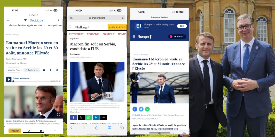ODJEKNULO POPUT BOMBE! Vest o dolasku Makrona u Srbiju centralna u francuskim medijima!
