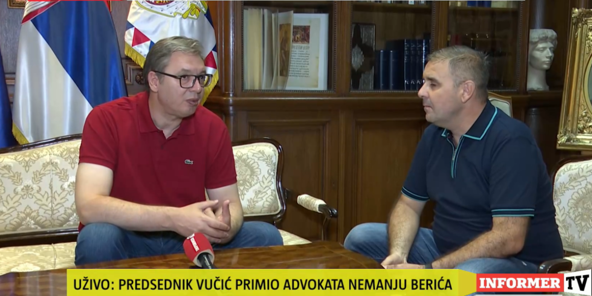 Predsednik Srbije sa advokatom Berićem: Dobrodošli u Srbiju i hvala vam!