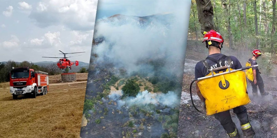 Vatrogasci dežuraju u selima kod Aranđelovca: Gorela šuma na obroncima Bukulje, domaćinstva nisu ugrožena (VIDEO)