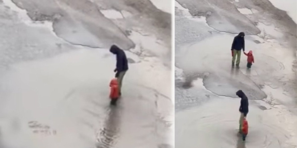 Gospodina predložiti za tatu godine! Izveo dete na kišu, pa jednim potezom oduševio Srbiju (VIDEO)