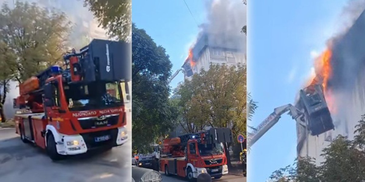 Vatrogasci sprečili katastrofu! Požar koji je besneo na poslednjem spratu pretio da zahvati celu zgradu! (VIDEO)