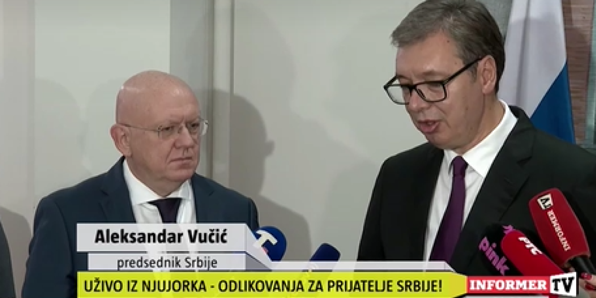 Nebenzja nakon odlikovanja poručio: Gledamo svet kroz iste naočare, branimo iste vrednosti i principe i to se odnosi i na Kosovo i Metohiju (VIDEO)