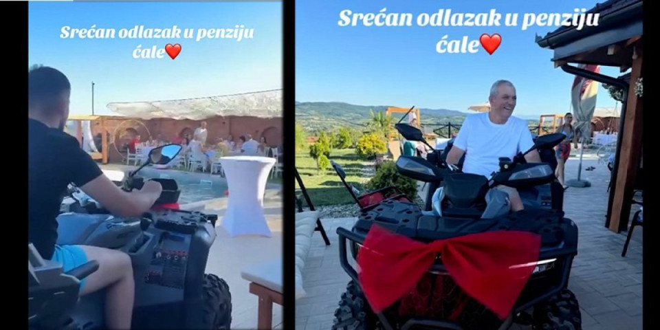 (VIDEO) Vozi, ćale! Pogledajte šta je Luka poklonio ocu za odlazak u penziju