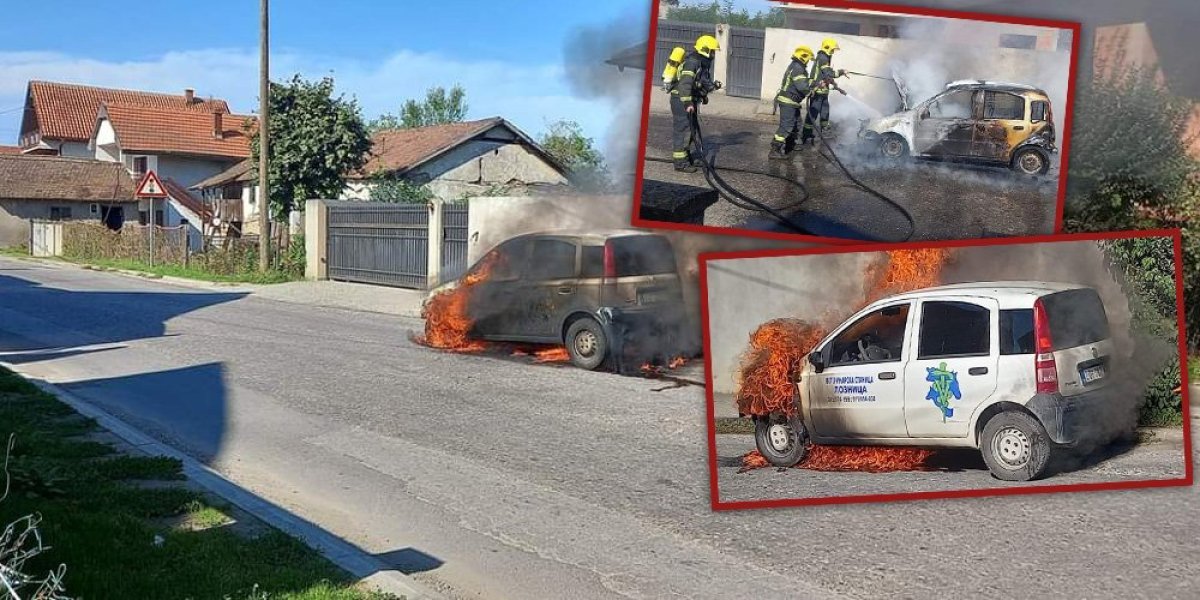 Buktinja u Loznici: Izgoreo automobil veterinarske službe (FOTO/VIDEO)