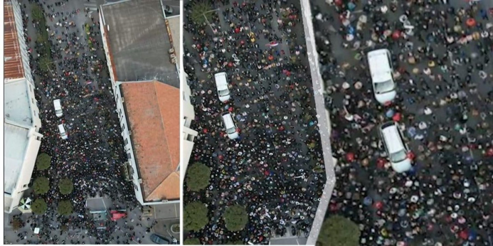 RASPAD UŽIVO! Slika iz drona dokazuje koliko je zaista ljudi na protestu lažnih ekologa - tuga, čemer, jad! (FOTO)