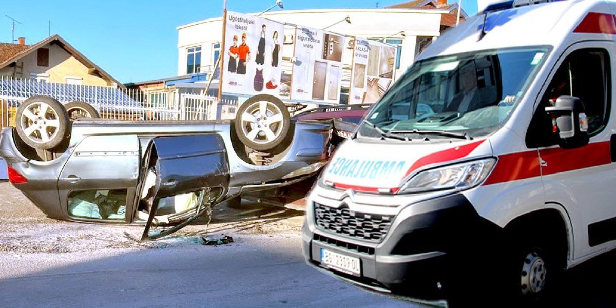 Tri devojke povređene u Paraćinu! Bile u automobilu koji se prevrnuo na krov (FOTO)