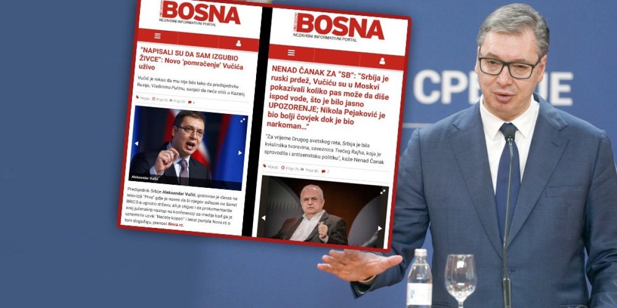 Pogledajte šta sve islamistička "Slobodna Bosna" piše u jednom danu! Čanak i Šolakovi mediji su im uzor, a Srbiju i Vučića napadaju i vređaju (FOTO)