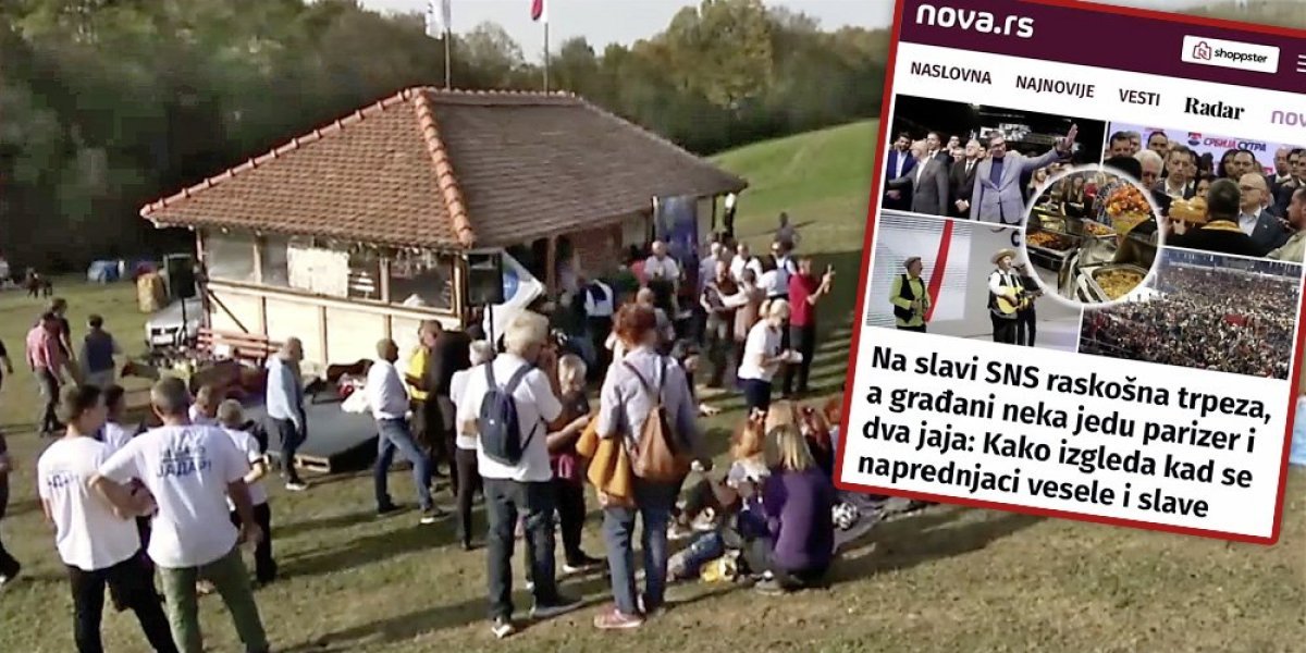 Tajkunski licemeri dotakli dno: Sada im smeta i slavska trpeza SNS, a sa ushićenjem su prenosili prežderavanje lažnih ekologa na livadi! (VIDEO)