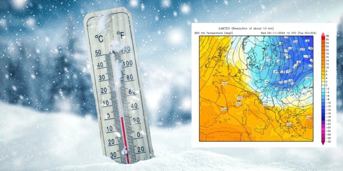 Kreće smrzavanje! Stiže hladni front, temperatura pada za 20 stepeni: Evo gde će za vikend biti snega! (MAPA)