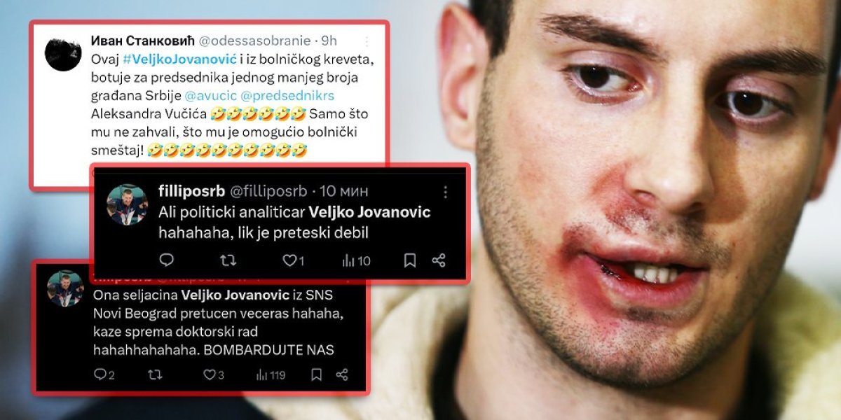 "Malo su ga tukli, trebalo je da ga ubiju" - Đilasovi botovi likuju i raduju se zbog prebijanja analitičara Veljka Jovanovića! (FOTO)