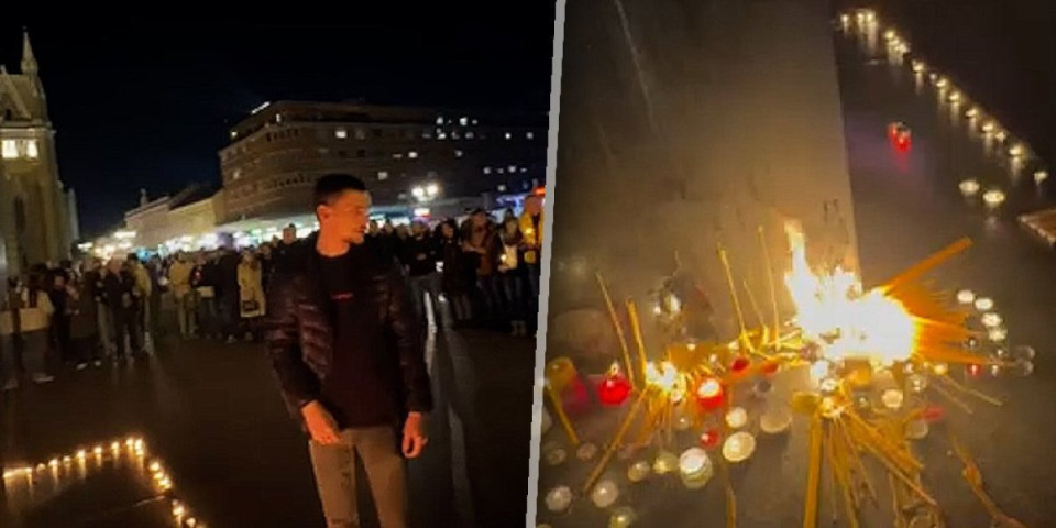 CENTAR NOVOG SADA PUN TUGE! Veliki broj građana pali sveće i polaže cveće žrtvama tragedije na Železničkoj stanici (VIDEO)