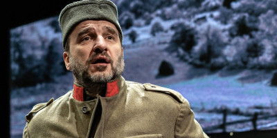 Monodrama "Knjiga o Milutinu" u režiji Egona Savina, nastala prema istoimenom romanu Danka Popovića, premijerno je izvedena u Zvezdara teatru 11. novembra 2021. godine, na Dan primirja u Prvom svetskom ratu.