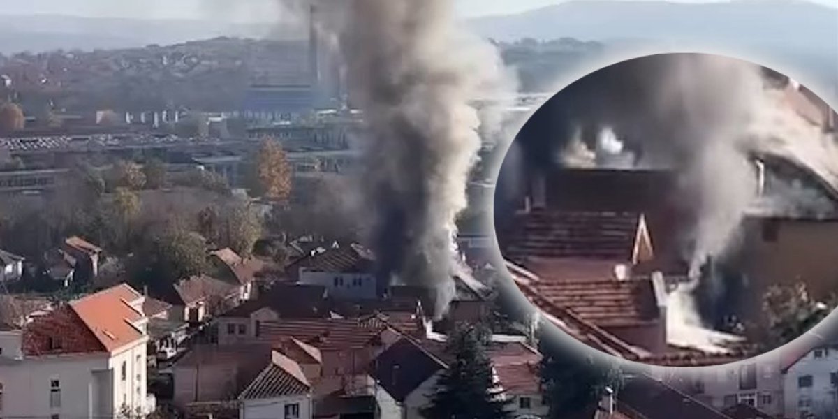 U Kragujevcu odzvanjaju vatrogasne sirene! Zapalila se kuća, dim se širi gradom (VIDEO)