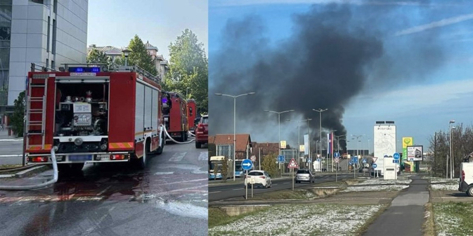 Požar u Novom Sadu: Vatrogasci na Temerinskom putu (VIDEO)