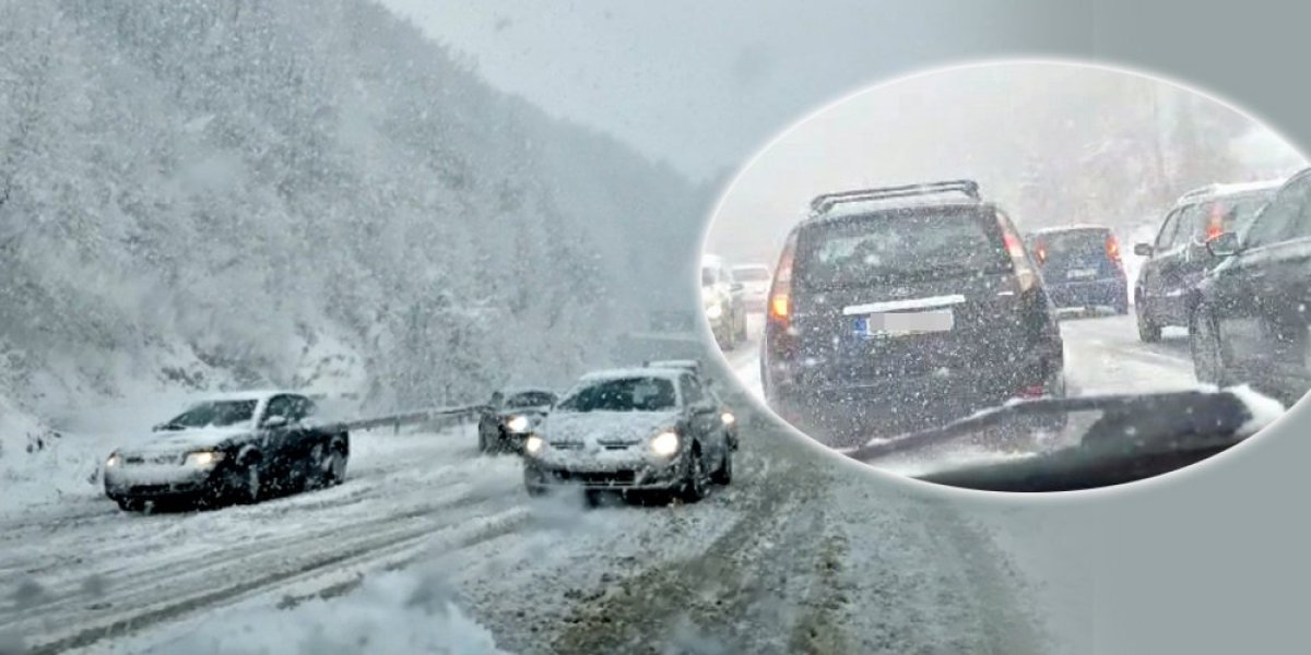 Kolaps na putu preko Zlatibora! Sneg veje bez prestanka formirane ogromne kolone, zabrana za šlepere! (VIDEO)