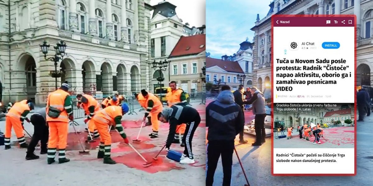 BEDNICI LAŽLJIVI! Nije vam dosta što ste uništili Trg, nego sad i lažno optužujete one koji čiste za vama! (FOTO)